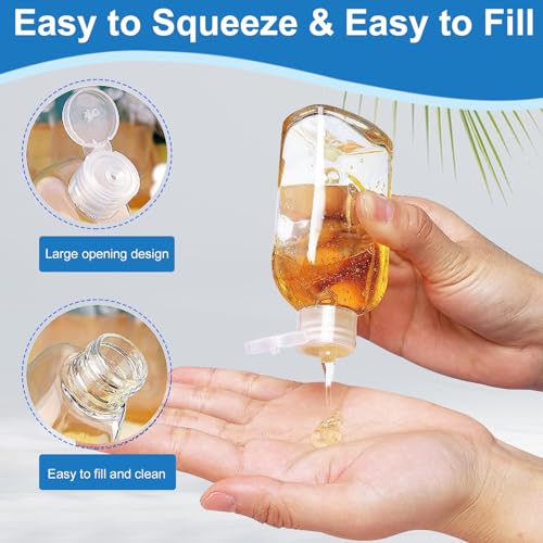 Cosywell Travel Bottles 4pcs 3.4oz Shampoo Containers TSA Approved Leak Proof Flip Cap Squeeze Bottles - color: E-3.4oz-Colorful-1clear