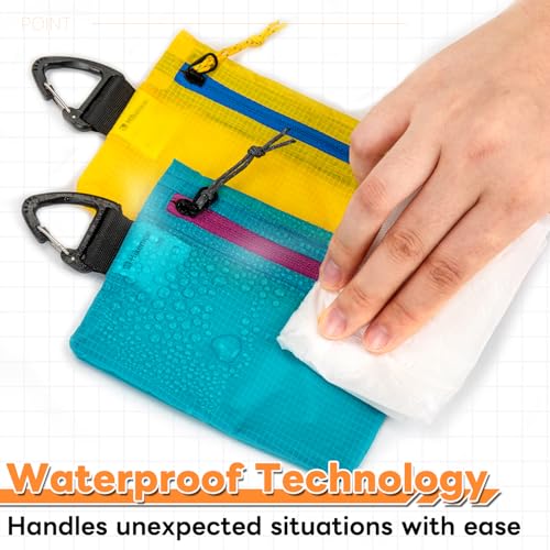HIKEMAN small zipper pouch with clip ultralight wallet hiking waterproof for credit card and money Card Size Pouch for Hiking, Backpacking, Travel & Purse (Orange) - color: Orange
