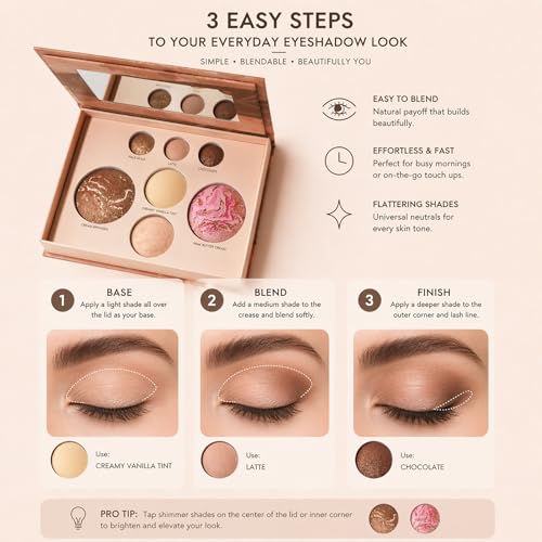 Best Baked Face Palette for Mature Skin – Includes Bronzer, Blush, Highlighter & Eyeshadows – Smooth Velvet Texture, Vegan & Cruelty-Free, Travel-Friendly Makeup Kit