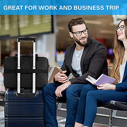BAGSMART Laptop Bag, 15.6 Inch Briefcase Men, Lockable Computer Bag Work Bag, Water-Repellent Shoulder Messenger Bag Travel Office Business, Black - color: Black-15.6 Inch