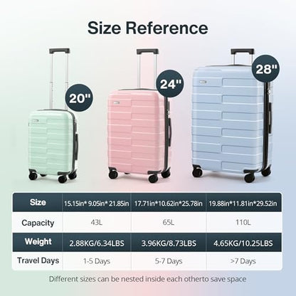 Vipbox Luggage 28 Inch (3-Years VIP Service) Hardside Expandable Large Capacity Travel Suitcase Ultra Durable Polycarbonate Lightweight with TSA Lock Spinner Wheels, Sky Blue - color: Sky Blue, size: 28 INCH