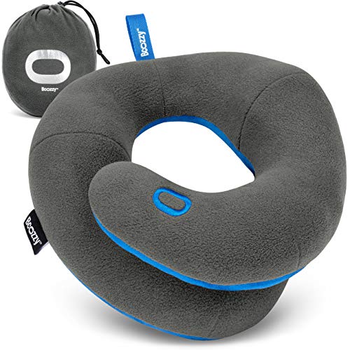 BCOZZY Kids Travel Neck Pillow (3-7 Y/O)- Patented Soft Toddler Pillow for Head & Chin Support in Car Seat, Airplane, and Road Trip Sleeping. Adjustable Size. Fully Washable. Carry Bag. Small, Gray - color: Gray, size: Small (Kids 3-7 Y/O)