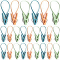 24 Pack Clothes Pins Clothes Peg Clip Pins with Plastic Rope for Clothesline Multicolor Drying Clothing Clips Hooks Windproof Clothes Hanger for Hanging Socks Hats Pants Bras Underwears Towel Photo