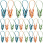 24 Pack Clothes Pins Clothes Peg Clip Pins with Plastic Rope for Clothesline Multicolor Drying Clothing Clips Hooks Windproof Clothes Hanger for Hanging Socks Hats Pants Bras Underwears Towel Photo