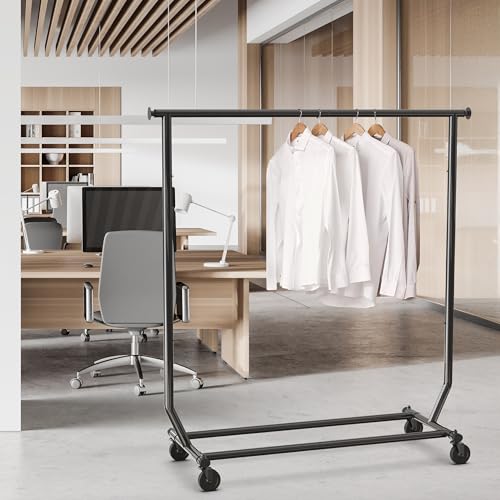 Simple Houseware Supreme Commercial Grade Clothing Garment Rack, Holds Up to 250 lbs, 50 to 75 Inches Extendable Rod, Black - color: Black, size: Commercial Grade