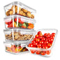 NutriChef 10 Piece Glass Food Storage Containers with Lids – 30 oz Meal Prep Containers Reusable – Airtight Glass Lunch Containers for Food Storage – Freezer to Oven Safe - Gray - color: Gray