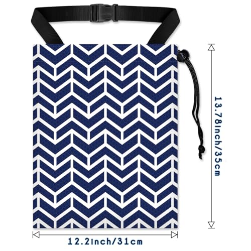 Car Trash Bag Hanging Back of Seat with Adjustable Snap Buckle Strap Cute Printed Drawstring Garbage Bags for Car-Blue White - color: Blue White Car Trash Bag