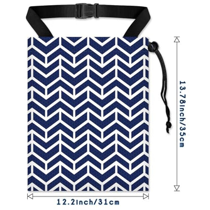 Car Trash Bag Hanging Back of Seat with Adjustable Snap Buckle Strap Cute Printed Drawstring Garbage Bags for Car-Blue White - color: Blue White Car Trash Bag