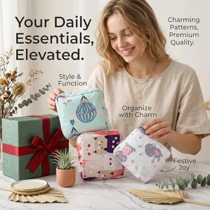 3Pcs Period Bag, Small Menstrual Sanitary Napkin Storage Bag Period Pouch Waterproof, Tampon Organizer Pouch Tampon Pad Holder for Purse, Pad Bags Feminine Care First Periods - color: 2