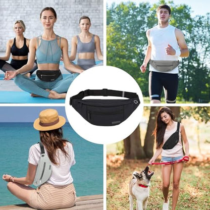 MAXTOP Large Crossbody Fanny Pack with 4-Zipper Pockets,Gifts for Enjoy Sports Festival Workout Traveling Running Casual Hands-Free Wallets Waist Pack Phone Bag Carrying All Phones - color: Black(4 Zipper Pockets), style: Large Fanny Pack(4 Zipper Pockets