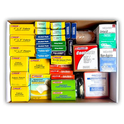Rapid Care 4-Shelf First Aid Refill Kit - 1033 Piece OSHA & ANSI Compliant First Aid Cabinet Refill, Serves 150+ People, Color-Coded Workplace, Office & School First Aid Supplies - size: 4-Shelf Refill