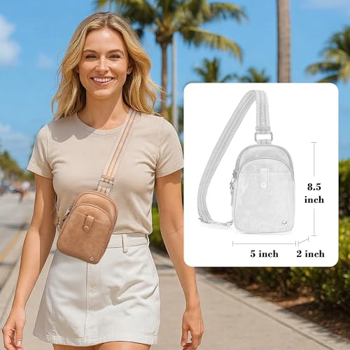 INICAT Anti Theft Crossbody Bags for Women Travel Small Sling Bag Fanny Packs Cross Body Purses Everyday - color: Earth Yellow', size: Large