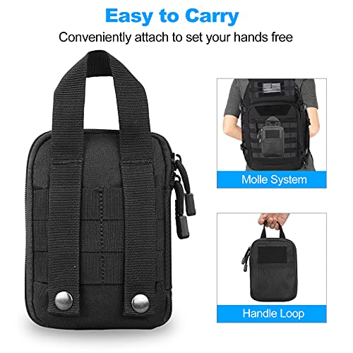 Tactical EDC Pocket Organizer Pouch, Mini Small Tool Storage Pouch Bag Portable Nylon Molle Compatible Military Utility Pouch for Electronic Accessories, Aid Kits, Multitools, Tactical Accessories