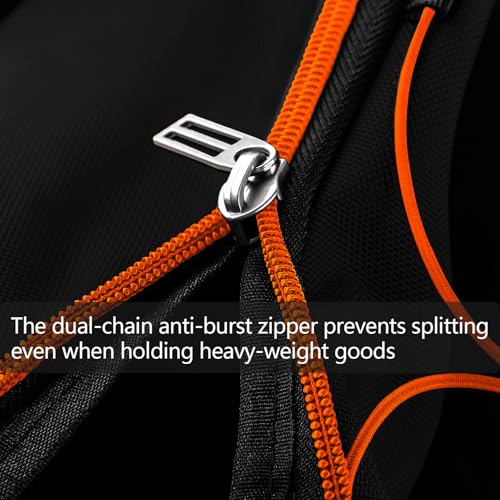 Bagenerous 110L/140L Expandable Soft-Sided Foldable Duffle Bag with 2 Rubber Wheels,Packable 32” Rolling Carry-On with Multi-Pockets & Compartments,Black Orange - color: Black Orange