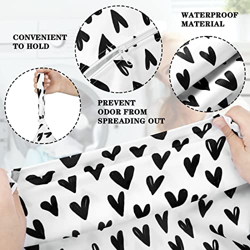 Shappy 2 Pack Large Travel Laundry Bags, Large Wet Dry Waterproof Dirty Clothes Bag for Suitcase, Swimsuit Beach Gym College Dorm Wet Bag(Solid Gray, Heart) - style: Solid Gray, Heart