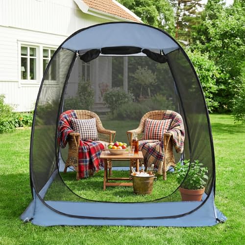Alvantor Pop Up Screen House Tent, Instant Outdoor Gazebo with Mosquito Netting & UPF 50+ Sun Protection, Portable Canopy Shelter for Patio, Backyard, Camping (2-10 Person) - color: Charcoal Gray, size: 6'x6'
