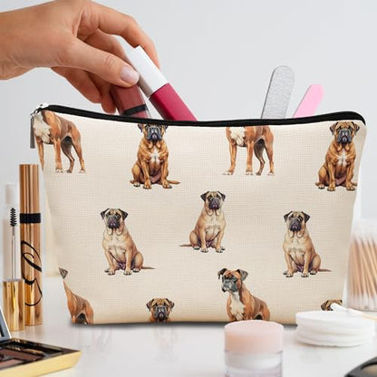 Boxer Dog Makeup Bag, Boxer Lovers Gifts Cosmetic Bag for Women, Dog Mom Lovers Owner Gifts for Women Christmas, Pet Lover Gift Zipper Travel Makeup Pouch for Purse - color: boxer