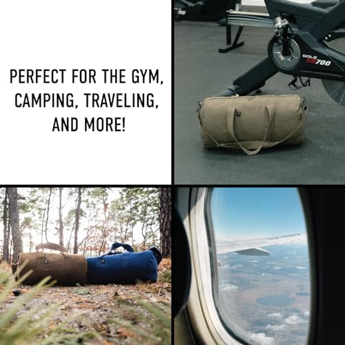 Rothco Heavy-Duty Canvas Shoulder Duffle Bag - Rugged Travel Gym Gear Equipment Bag - color: Navy Blue, size: 17 Inches
