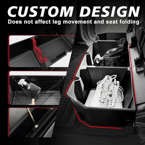 VaultsOnWheels Under Seat Storage Box Compatible with 2026 2025 2024 2023 2022 2017-2021 Honda Ridgeline Accessories Custom Fit Durable Detachable Rear Underseat Organizer - size: Ridgeline|2017+|Rear underseat storage