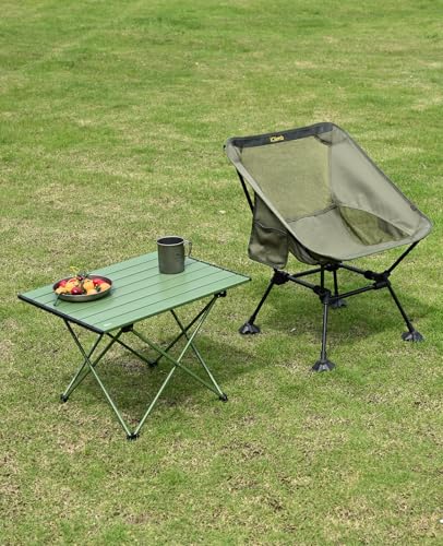 iClimb Ultralight Compact Camping Folding Table with Carry Bag (Green - S) - color: Green, size: Small