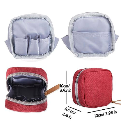 Hekyip Mini Cosmetic Bag, Travel Makeup Pouch, Portable Waterproof Cosmetic Pouch for Ladies Women, Mini (Mini Red) - color: Mini Red