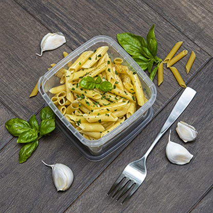 NYHI 16 oz Deli Containers with Lids 20 Pack, Square Clear Plastic Containers with Lids BPA Free, Airtight Soup Containers with Lids for Meal Prep, Take Out & Food Storage - size: 16 oz