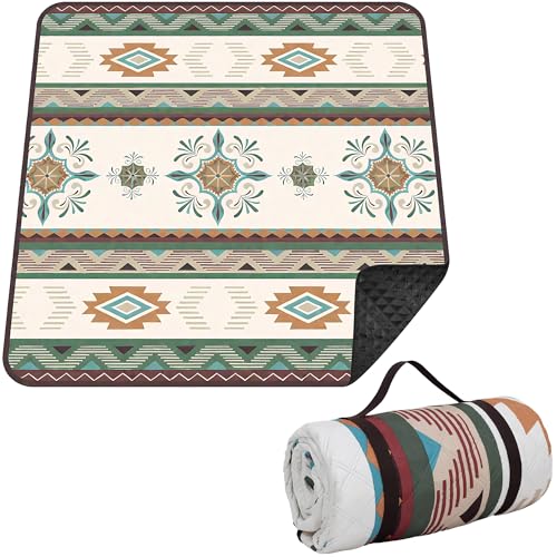 77.56"×77.56" Large Picnic Blankets Waterproof Picnic Mat Foldable Picnic Blanket for 4 to 6 Adults 3-Layer Outdoor Blanket for Camping, Park, Beach, Grass