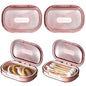 Kigley 4 Pcs Hair Tie Container Small Portable Travel Cotton Swab Holder Flosser Dispenser with Lid Plastic Box Storage Containers for Small Items, 3.94 x 2.76 Inch (Pink) - color: Pink