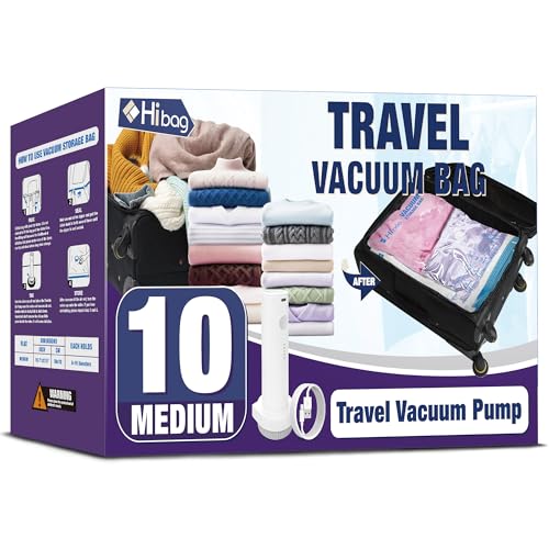 Travel Vacuum Bags with Electric Pump, Vacuum Travel Bags for Luggage and Suitcase, Clothes Clothing, Medium 10 Pack - size: Medium