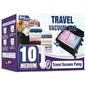 Travel Vacuum Bags with Electric Pump, Vacuum Travel Bags for Luggage and Suitcase, Clothes Clothing, Medium 10 Pack - size: Medium
