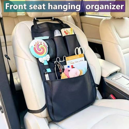 Car Seat Back Organizer,Back Seat Pocket,Car Seat Organizer with Multiple Pockets, Automotive Consoles & Organizers Universal Front Seat Organizer Travel Must-have (Black)