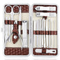 Nail Clippers Set 18 Pieces Stainless Steel Manicure Kit, Professional Grooming Kits, Nail Care Tools with Luxurious Travel Case - color: Brown