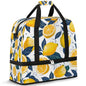 Travel Duffel Bag Printed Lemon Weekender Bag with Shoe Compartment Foldable Overnight Bags for Travel Sports Lightweight Gym Bags for Men Women - color: Printed Lemon