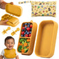 Baby Travel Essentials 6 Pc Silicone Feeding Set - Portable Toddler Plates with Suction, Baby Spoons & Foldable Bib in Carrying Case - BPA-Free Infant & Toddler Utensils for Airplanes & Eating Out - color: Yellow