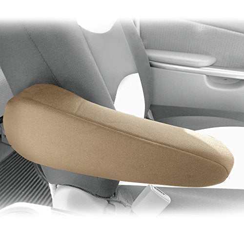 FH Group Flat Cloth Fabric Beige Armrest Cover Semi-Universal Fit, One Pair Beige - color: Beige, style: Armrest Cover