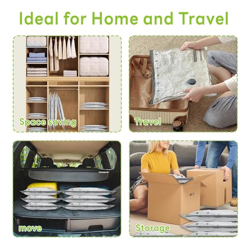 15 Pack Rechargeable Vacuum Seal Bags for Clothing with Electric Pump, Travel Vacuum Bags for Luggage, Space Saver Vacuum Storage Bags, Airtight Compression Bags in 3 Sizes - size: 15 Pack