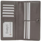 Bveyzi Ultra Slim Thin Leather RFID Blocking Credit Card Holder Bifold Clutch Wallets for Women - color: Grey