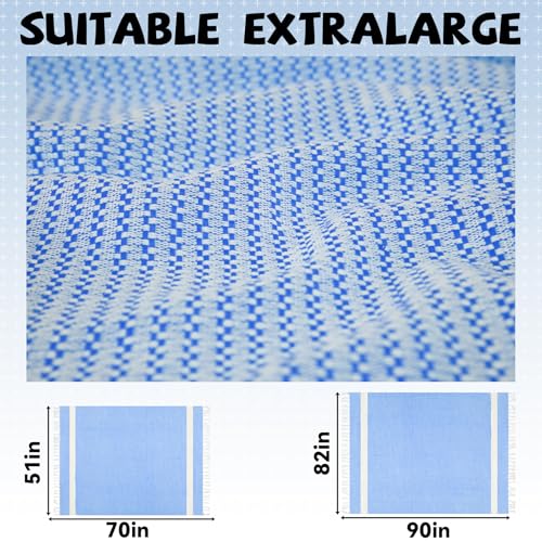 Lightweight Woven Throw Blanket Cotton Large Soft Alaska Cruise Essentials Carnival Ship Must Have Deployment Accessories Airplane Attendant Stuff Kids Travel Sheet Cute Safety Packable Flight Need - color: Teal, size: Extra Large 50'' x 70''