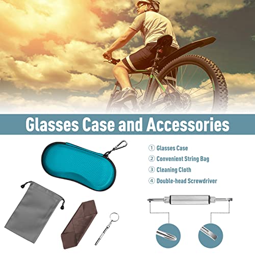 FINTIE Sunglasses Case, Hard EVA Shell Shockproof Sport Glasses Case with Metal Carabiner Travel Zipper Eyeglasses Holder - color: Legacy Teal