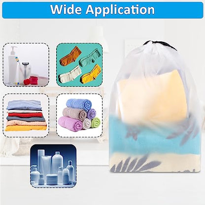 COIDEA, Waterproof Travel Drawstring Shoe Bags for Packing, Storage, Travel Essentials for Men and Women, 15.7 x 11.8 inches, Clear, 5 pieces - color: Clear, style: 5 Pack
