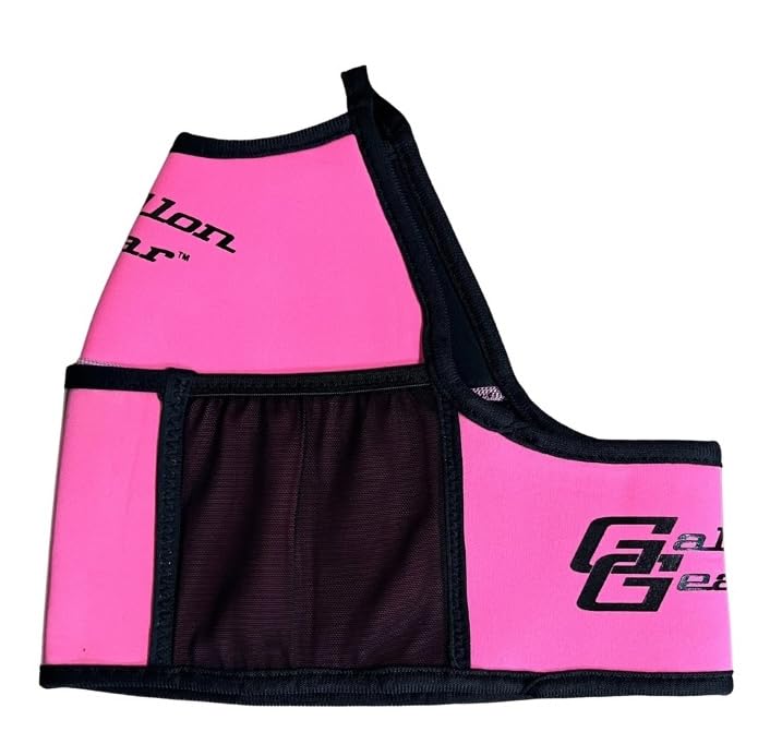 Half-Gallon Fitness Hydration Cover | Neoprene Insulated Cooling & Portable Gym Water Bottle Carrier | CASE with Storage Pockets - color: Hot Pink