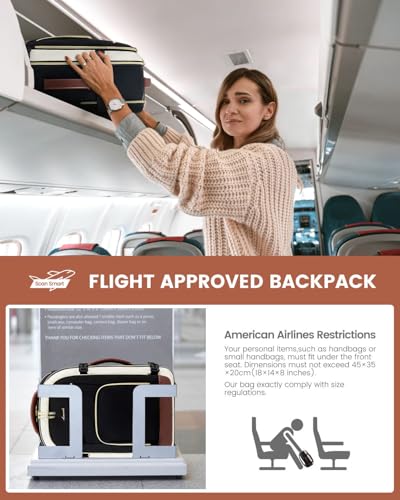 LOVEVOOK Travel Backpack For Women, 40L Carry On Backpack Flight Approved, TSA Personal Item Backpack Travel Bag Fit 17 Inch Laptop, Business Weekender Overnight Waterproof Daypack with 2 Cubes - color: Navy-light Blue-black, size: 40l-17.3 Inch-3pcs