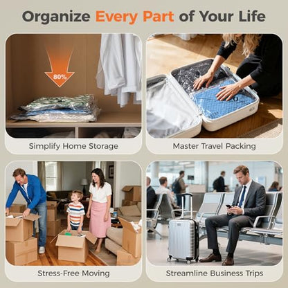 Nicetree 24-Pack Vacuum Storage Bags with Rechargeable Wireless Pump | 3 Sizes (20/24/28 Inch) Travel Vacuum Seal Bags for Clothing, Bedding & Seasonal Storage | Space Saver for Luggage - style: 24 Combo Set