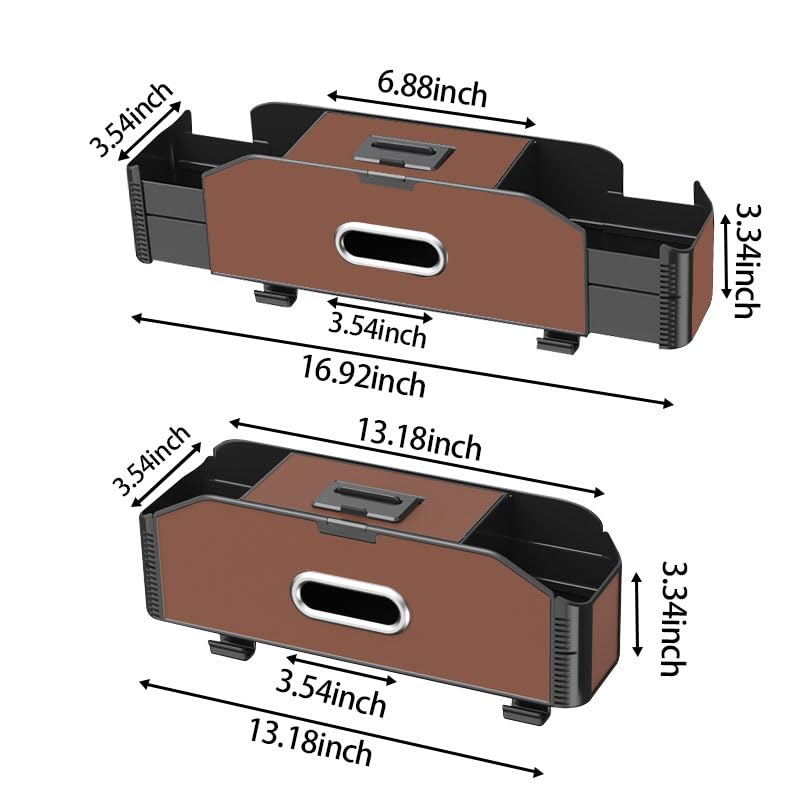 Back Seat Car Organizer,5 in 1 Multifunctional Car Back Seat Storage Box with Trash Can Drink Cup Holder Tissue Box, for Hold Phone,Snacks, Drinks, Handbag-Brown - color: Brown