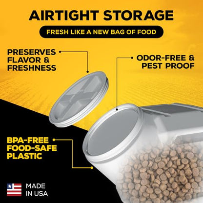 Vittles Vault Traditional Pet Food Storage Container For Dog Kibbles/Bird Seed/Oatmeal/Rice/Flour/Cereal, BPA Free Plastic, Sealed Airtight For Cat Food, Up To 80 lb, Made in USA, With Scoop, Gray - size: 80 Pounds