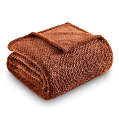 NEWCOSPLAY Super Soft Twin Blanket Coffee Premium Silky Flannel Fleece Leaves Pattern Lightweight Bed Blanket All Season Use (Coffee, Twin(60"x80")) - color: Coffee, size: Twin(60"x80")