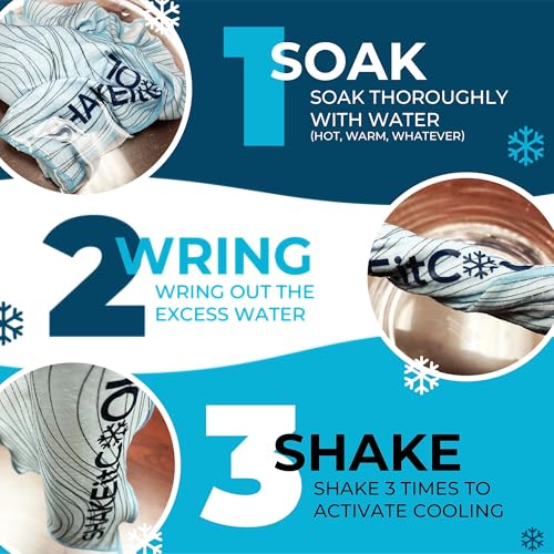 SHAKEitCOOL Original Cooling Towel – Soft, Lightweight, Heat Relief – Perfect for Biking, Running, Yoga, Gym, Gardening – First Down - color: First Down