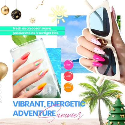 beetles Gel Polish Set Vivid Seasons - Spring Gel Nail Polish Set 36 Colors Pink Yellow Green Purple Jelly Shades 45pcs with Base & Top Coat UV LED Soak Off DIY Salon Summer Gift for Women & Girls - color: 0-1-Vivid Seasons