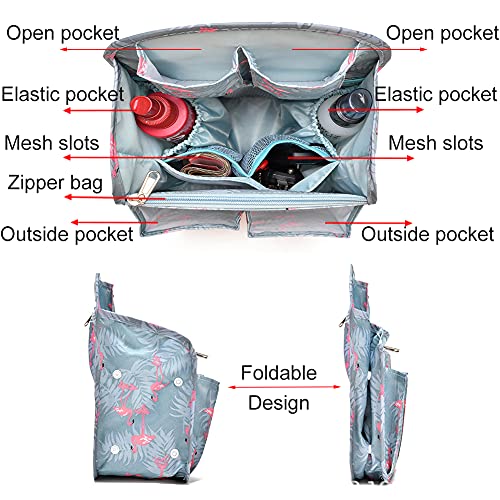 HOYOFO Mini Backpack Organizer Insert Small Bag Divider for Rucksack Purse Lightweight Nylon Shoulder Bag Organizer Insert, Navy Blue - color: Navy Blue