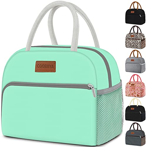 Coobiiya Lunch Bag Women, Lunch Box Bag for Women Adult Men, Small Leakproof Cute Lunch Tote Large Capacity Reusable Insulated Cooler Lunch Container for Work/Office/Picnic/Travel-Green - color: Green, size: A-regular